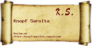 Knopf Sarolta névjegykártya