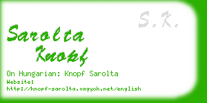 sarolta knopf business card